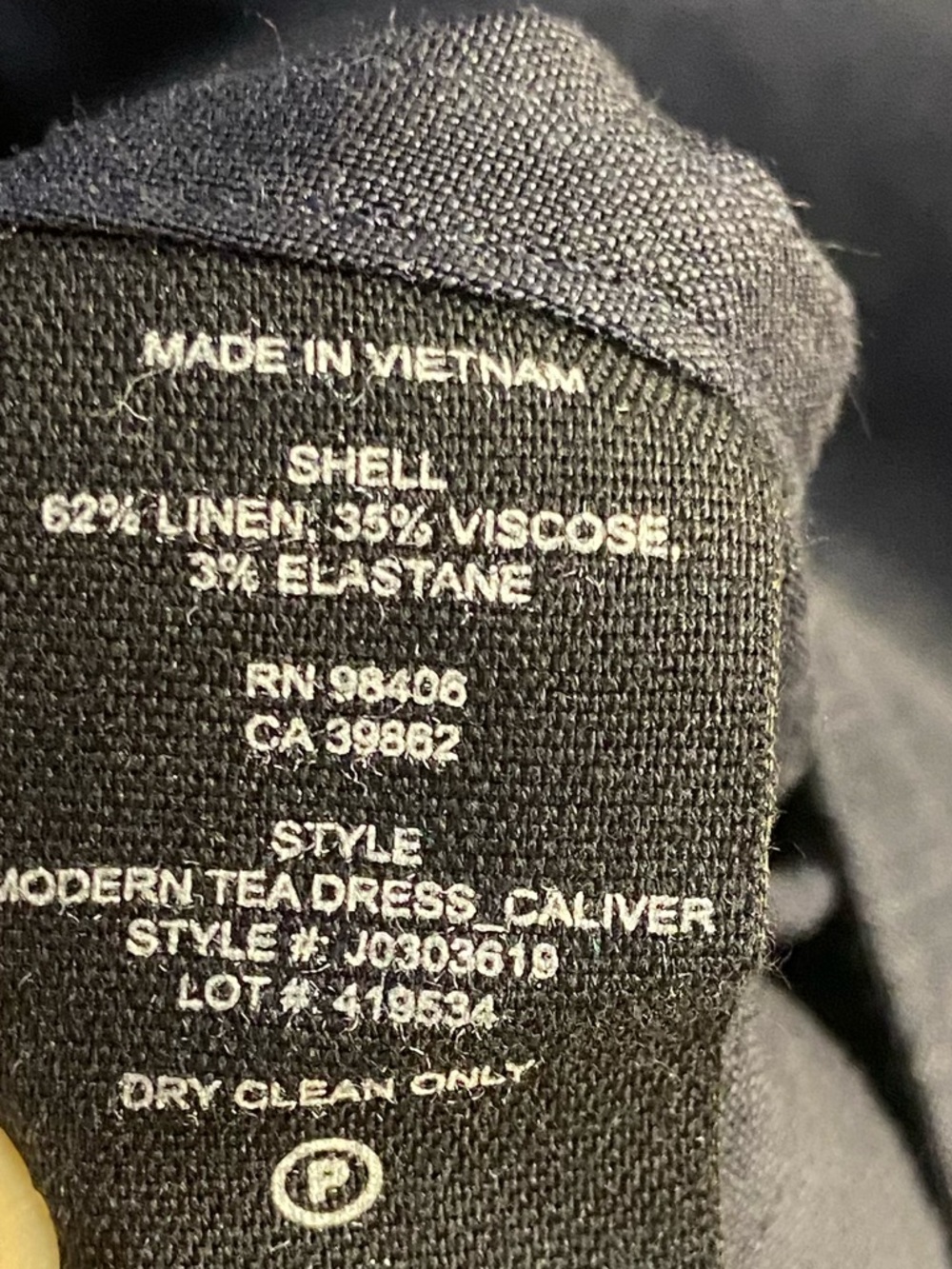 Theory Modern Tea Dress dark navy fit and flare linen blend sleeveless Sz 8 - Picture 7 of 7